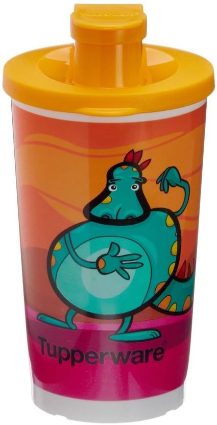 Tupperware Printed Tumbler With Sipper Seal 350 ml Water Bottle Set of 1, Multicolor