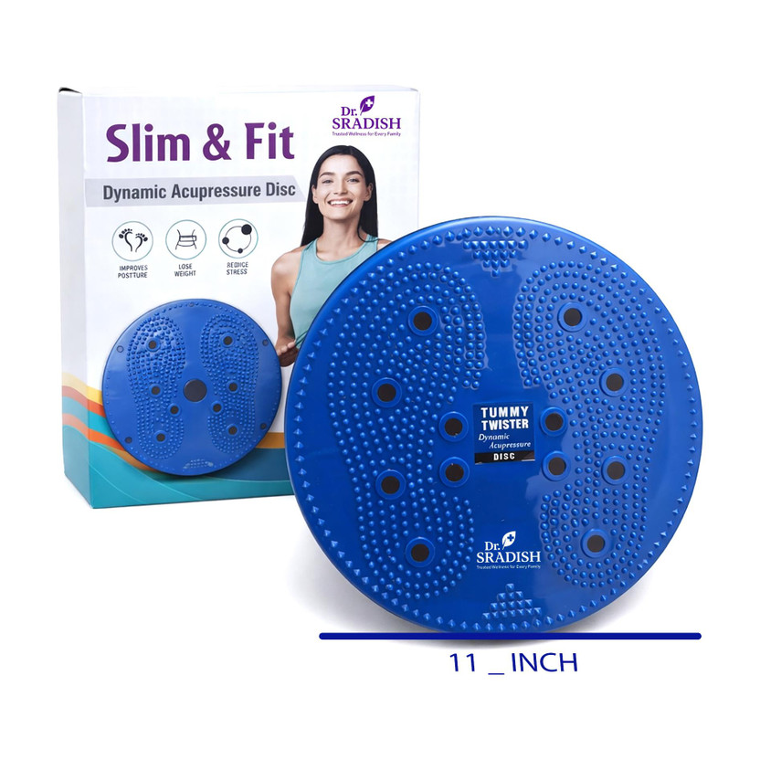 DR. SRADISH Tummy Twister Dynamic Acupressure Disc for Waist Twist & Foot Massage Ab Exerciser(Blue)