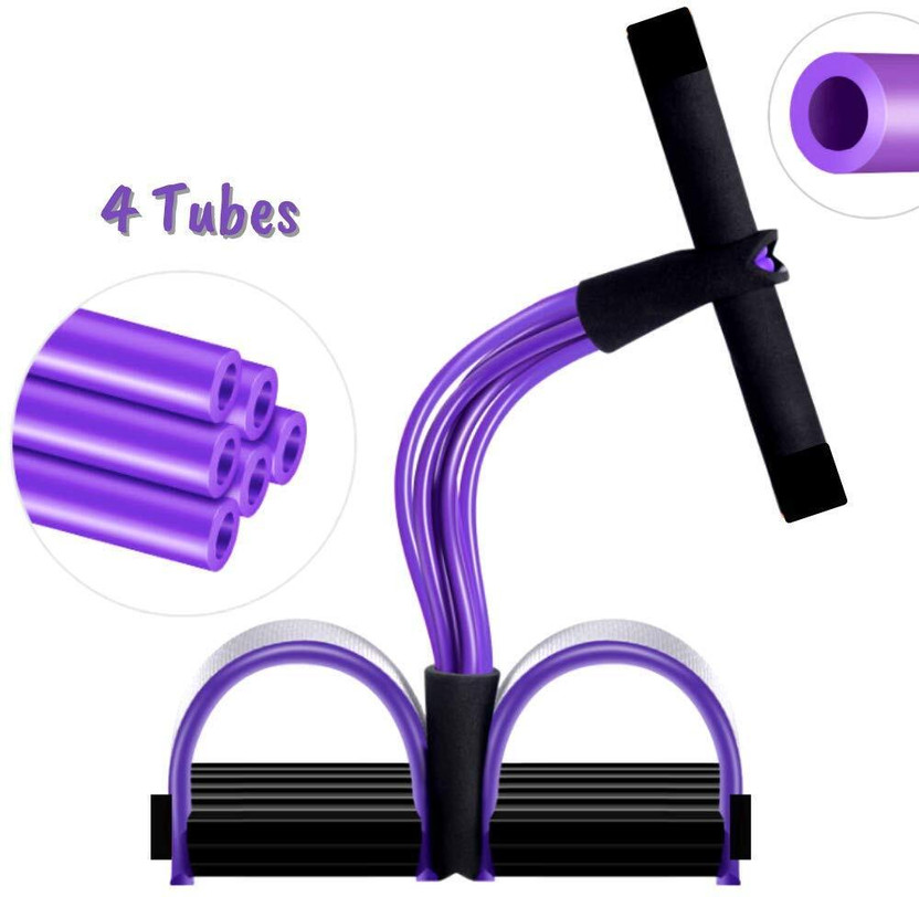 Owlix 4 Tube Pedal Pull Reducer | Latex Tummy Trimmer Ab Exerciser(Multicolor)