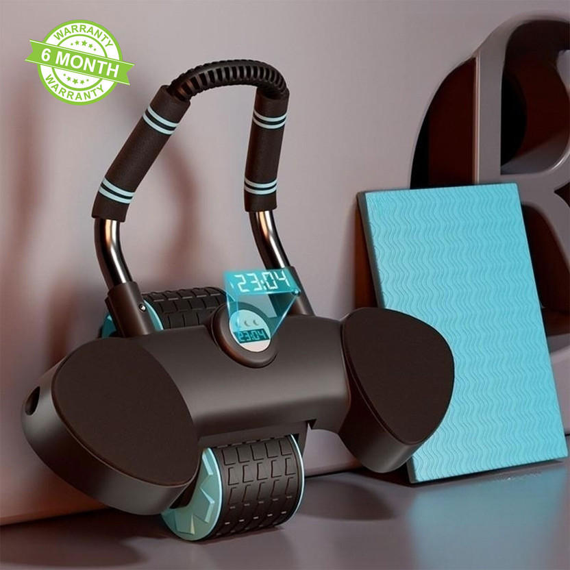 FirstFit Automatic Rebound Ab Wheel Roller for Core Workout With Elbow Support & Timer Ab Exerciser(Black, Blue)