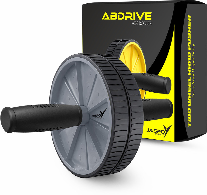 Jaspo AB Drive Abs Roller Wheel with Stainless Steel Rod for Men & Women–Core Strength Ab Exerciser(Grey)