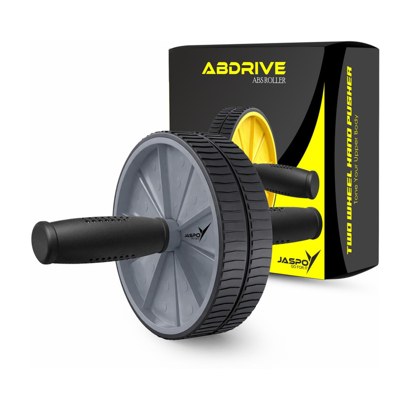 Jaspo Jaspo AB Drive Abs Roller Wheel with Stainless Steel Rod for Men & Women–Core Strength Ab Exerciser(Grey) - Flipkart Deal