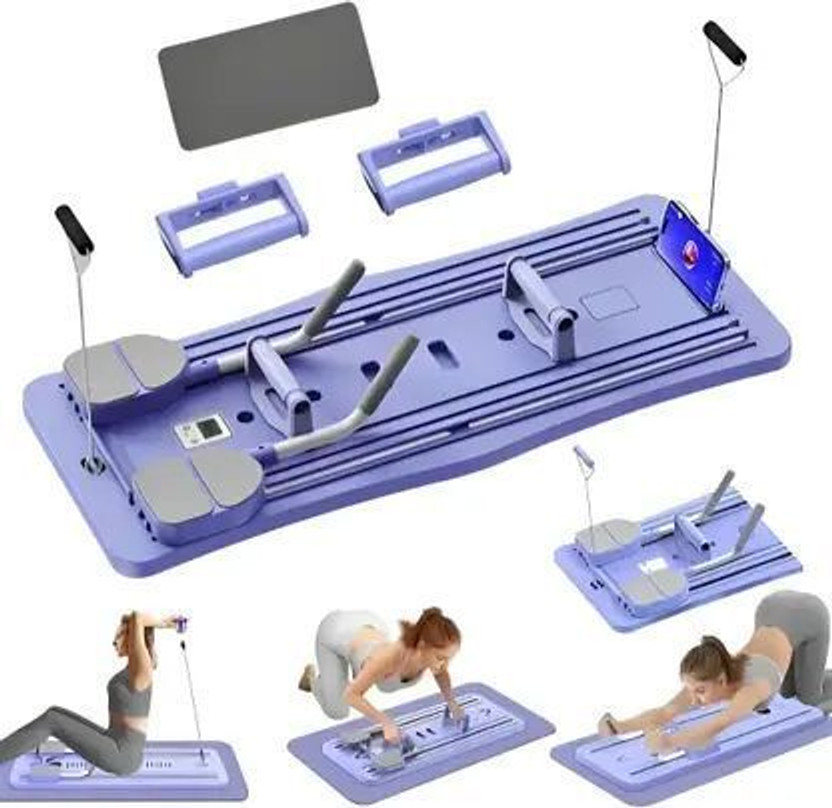 UTKRSTASTORE Multifunctional Foldable Pilates Board | Sliding Workout Board Ab Exerciser(Purple, Black)