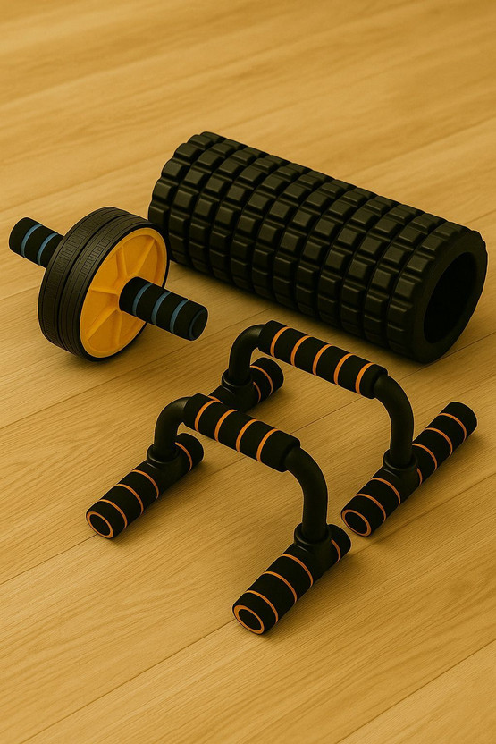 Wearslim Wearslim All-in-One Fitness Training Kit – Ab Roller, Push-Up Bars & Foam Roller Ab Exerciser(Multicolor) - Flipkart Deal