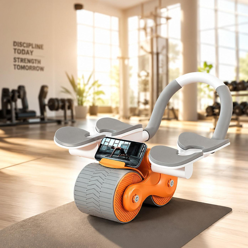 QUICK QUICK FIT Automatic Rebound Abdominal Wheel Elbow Support,Core Workout Equipment for Ab Exerciser(Orange, Grey) - Flipkart Deal