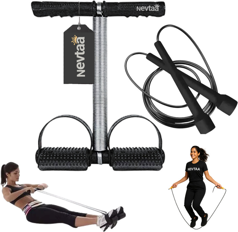 Nevtaa Tummy Trimmer & Skipping Rope Combo for Weight Loss, Core & Cardio Workout Ab Exerciser(Black)