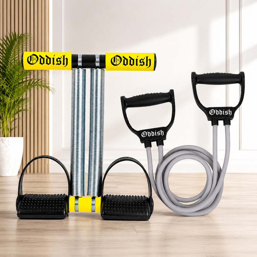 Oddish Fitness - Double spring Tummy Trimmer and Toning Tube Ab Exerciser(Yellow, Grey)