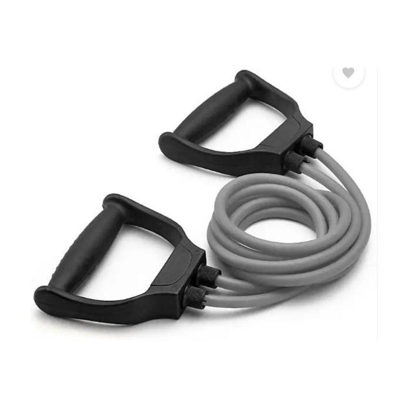 FITVOX Double Toning Tube,Exercise & Stretching Resistance Band For Men & Women Workout Ab Exerciser(Grey)