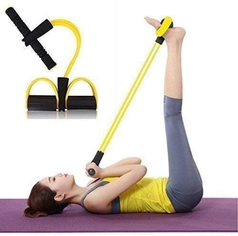 BEYKURY Pull Reducer Training Bands 4 Tubes Pedal Exerciser for Home Workout Resistance Tube(Multicolor)