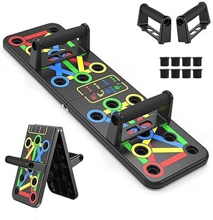 JIM Multi Functional Push Up Board for Strength Training Home Gym Ab Exerciser(Black)