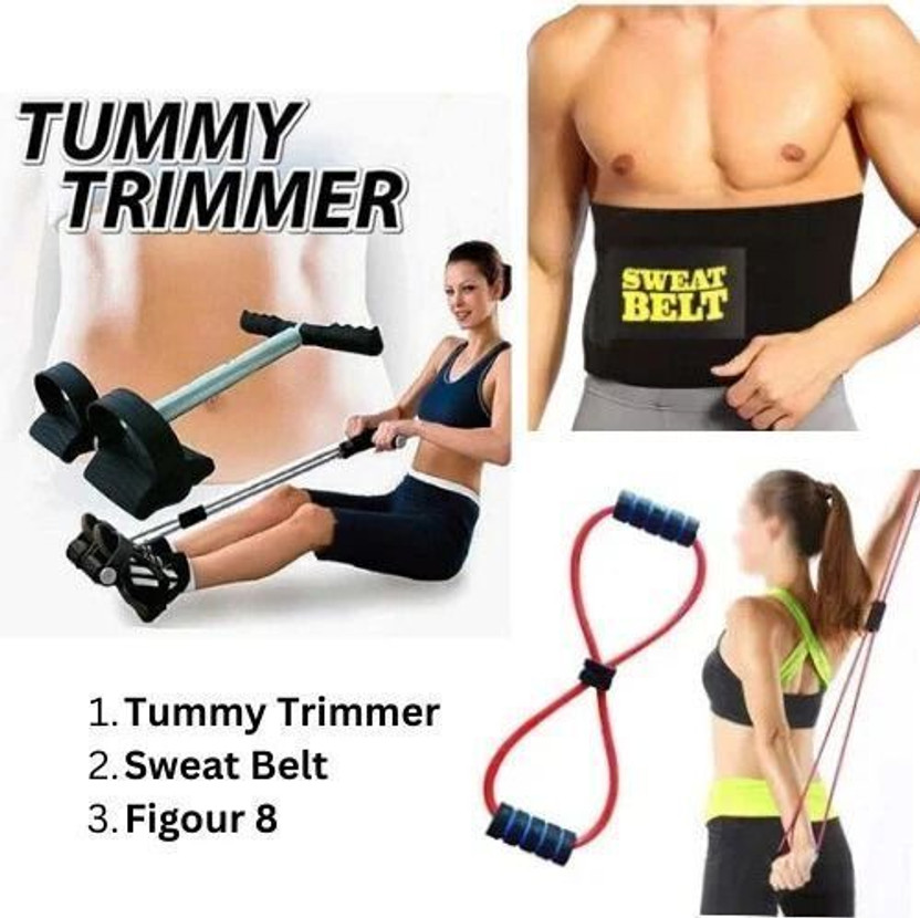 RPC99 Single Tummy Trimmer With Sweat Belt and Figor 8 Ab Exerciser(Multicolor)