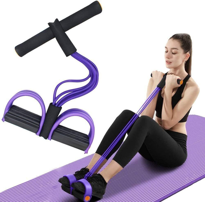 Minimates 4-Tube Exercise Pedal, Pull Reducer, Rubber Pull Rope Exerciser, Ab Exerciser Ab Exerciser(Multicolor)
