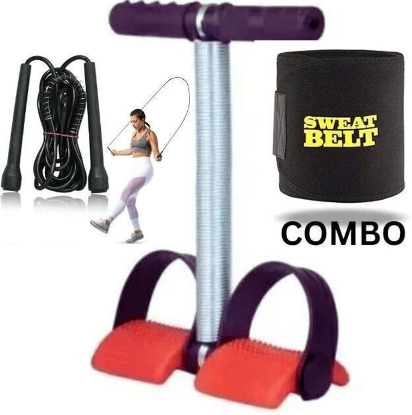 RPC99 Single Tummy Trimmer With V Shape and Skipping Rope Ab Exerciser(Multicolor)