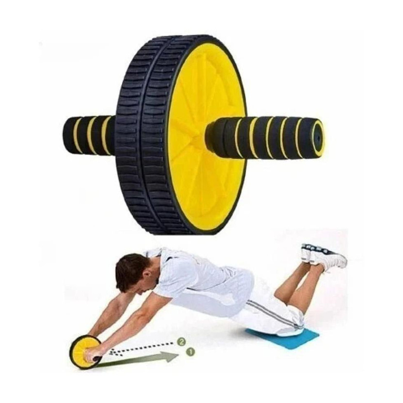 GJSHOP Fitness Ab Work-Out Ab Roller/Wheel Exerciser for Perfect Abdominal Muscles Ab Exerciser(Yellow)