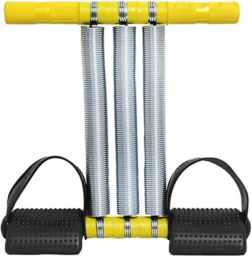GJSHOP Triple Spring Tummy Trimmer Unisex Gym Home Exercise Workout Equipment Leg Ab Exerciser(Yellow, Black)