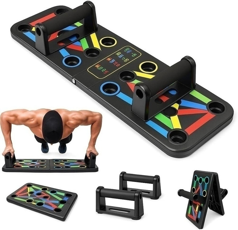 JIM Foldable Design Push Up Rack for Compact Home Gym Ab Exerciser(Black)