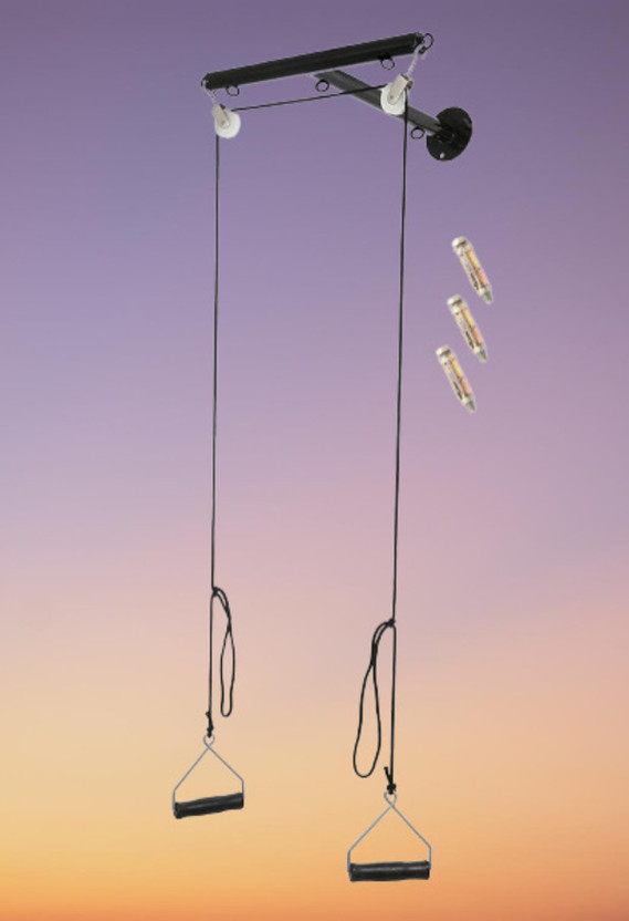 NJVJ T-Pulley Set for Physiotherapy Exercise Equipment Ab Exerciser(Black)