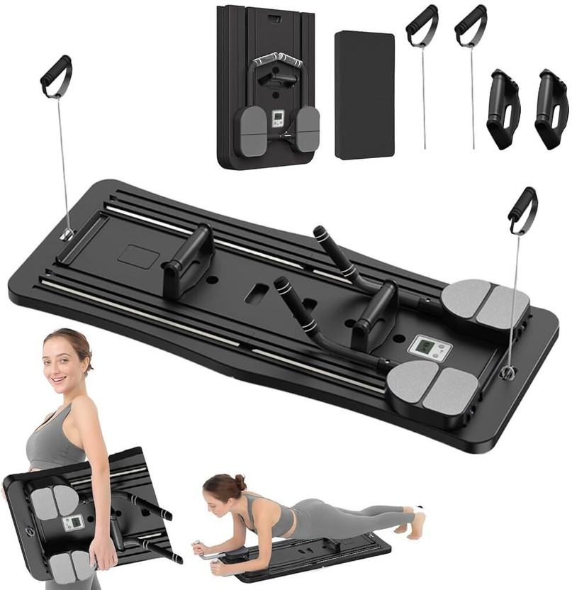 Maraxis Multi-Purpose Foldable Pilates Reformer Board Pilates Reformer High Strength Pilates Equipment Portable Fitness Board Home Pilates Reformer Set Pilates Reformer