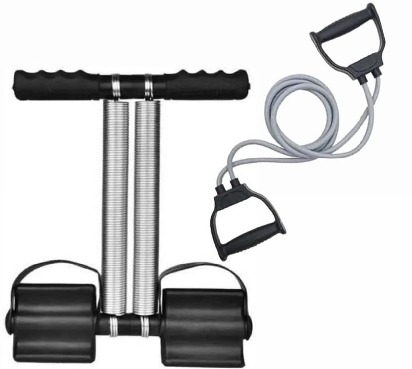 SUVIKSHA Fitness Combo Kit of Double Spring Tummy Trimmer & Toning Tube for Home, Gym Ab Exerciser(Black, Grey)