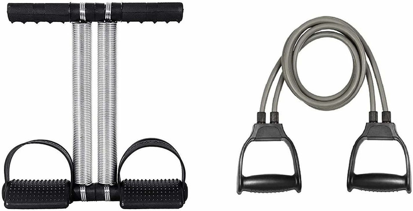 Emvay Tummy Trimmer WithResistance Band Rope Stretching Tubes for Men and Women COMBO Ab Exerciser(Black)