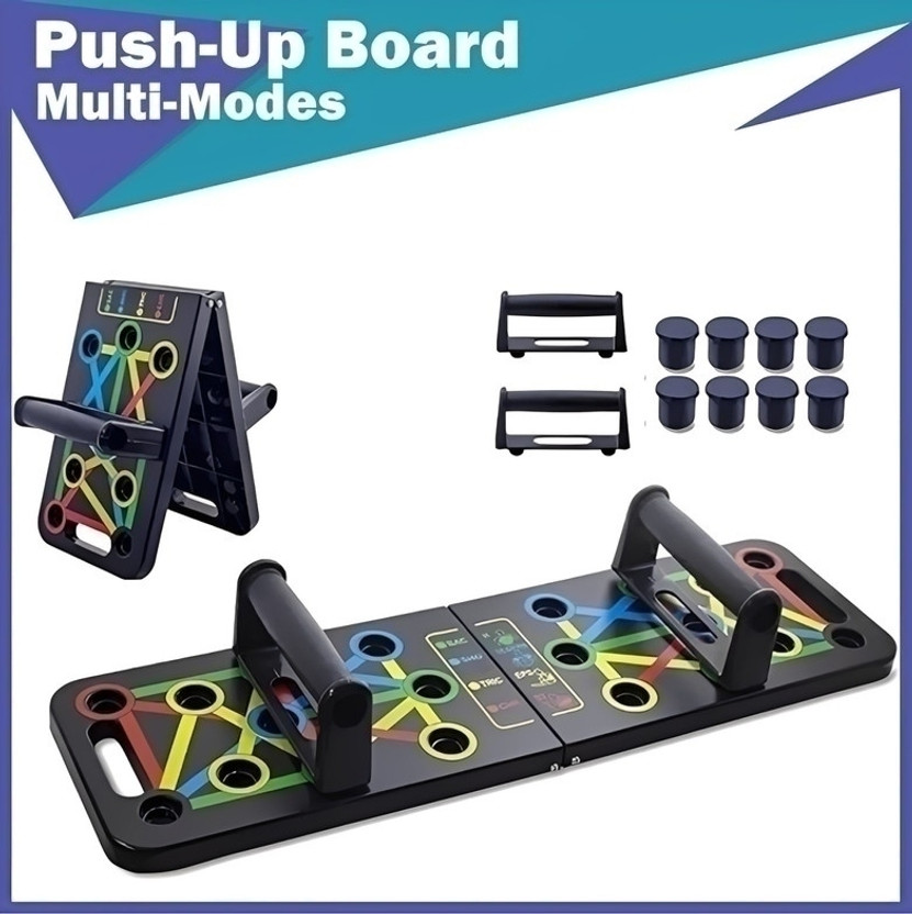 JIM Home Workout Push Up Board for Complete Upper Body Training Ab Exerciser(Black)