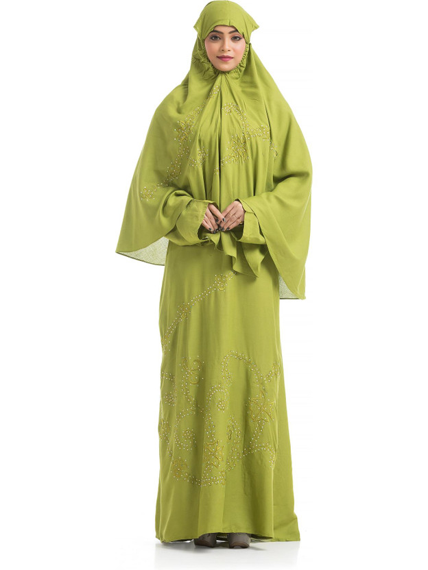 The The Ocean Export and Import Cotton Blend Burqa With Hijab(Green) - Flipkart Deal