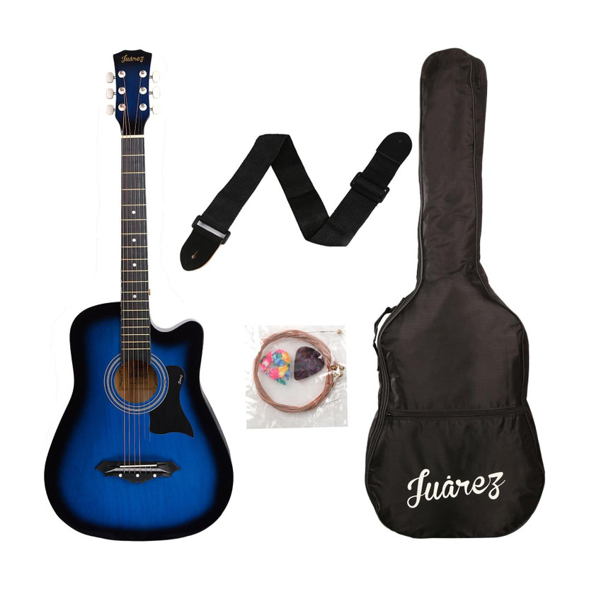 Juarez JRZ38C/TBS Acoustic Guitar Linden Wood Rosewood Right Hand Orientation(Blue)