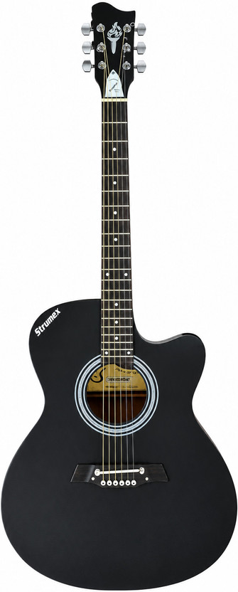 STRUMEX 41 inch Acoustic Guitar with Truss Rod for Professional Acoustic Guitar Tonewood Rosewood Right Hand Orientation(Black)
