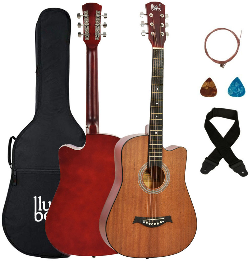 BLUEBERRY B-D38S 38Inch Inbuilt TrussRod Acoustic Guitar Linden Wood, Sapele Mahogany Laminate Plastic Right Hand Orientation(Brown)