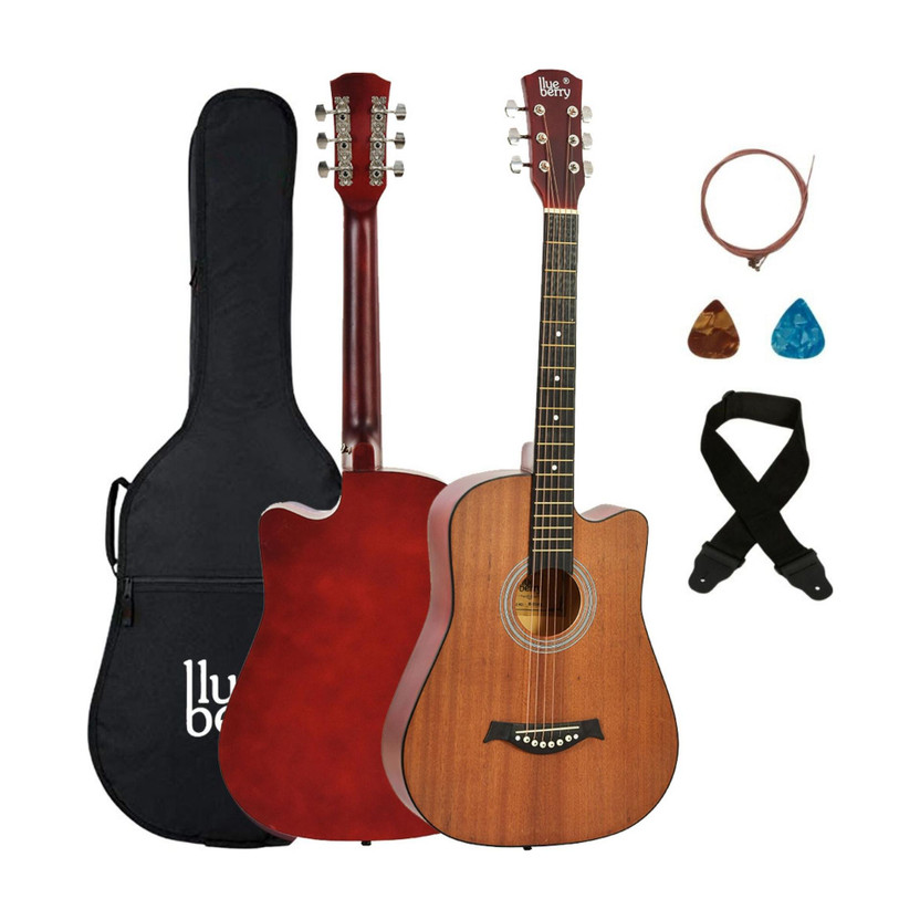 BLUEBERRY B-D38S 38Inch Inbuilt TrussRod Acoustic Guitar Linden Wood, Sapele Mahogany Laminate Plastic Right Hand Orientation(Brown)