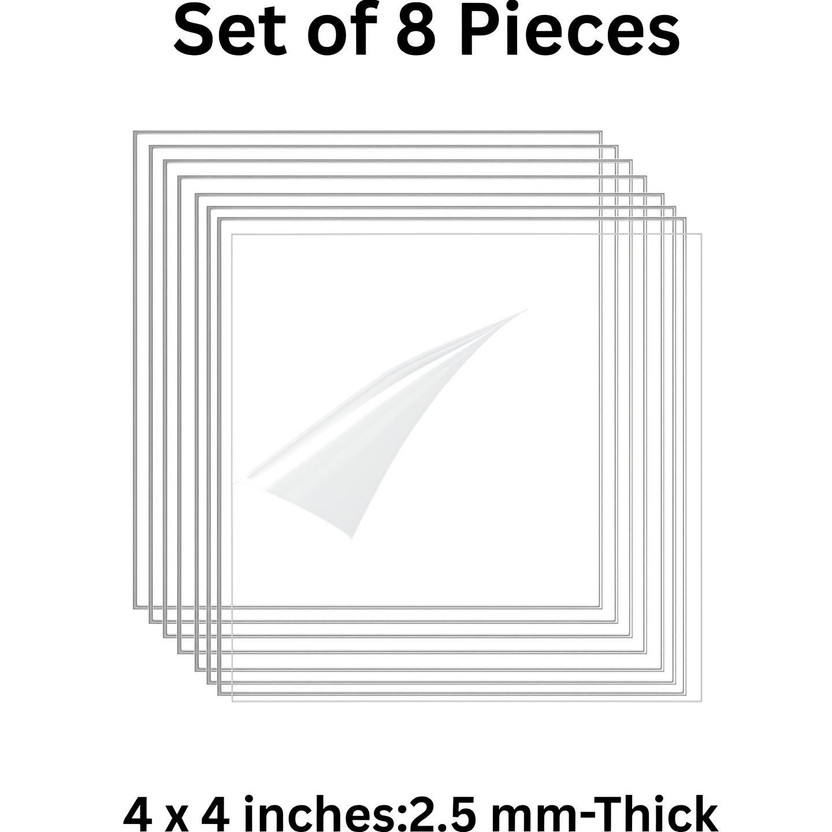 GiftHai Acrylic Sheet 4x4-8P 4 inch Acrylic Sheet(2.5 mm)