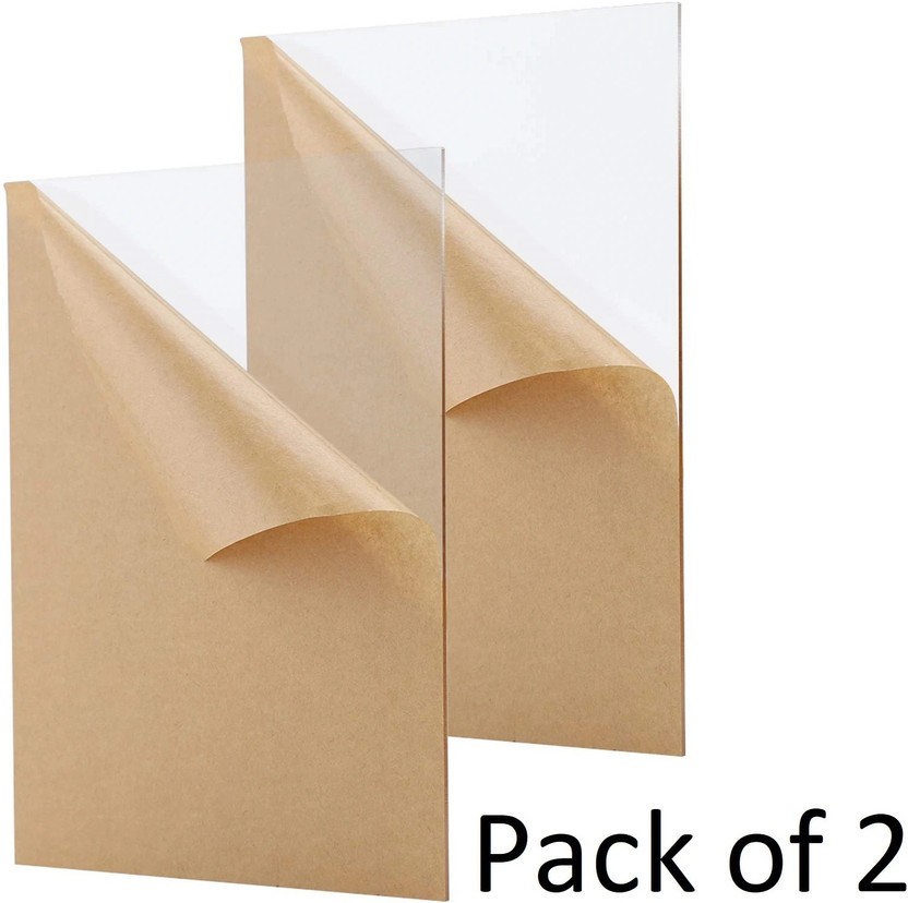 UraXx Transparent Acrylic Sheets Plexiglass Sheets Pack of 2 for DIY Art & Craft 5 x 7 inch Acrylic Sheet(2 mm)