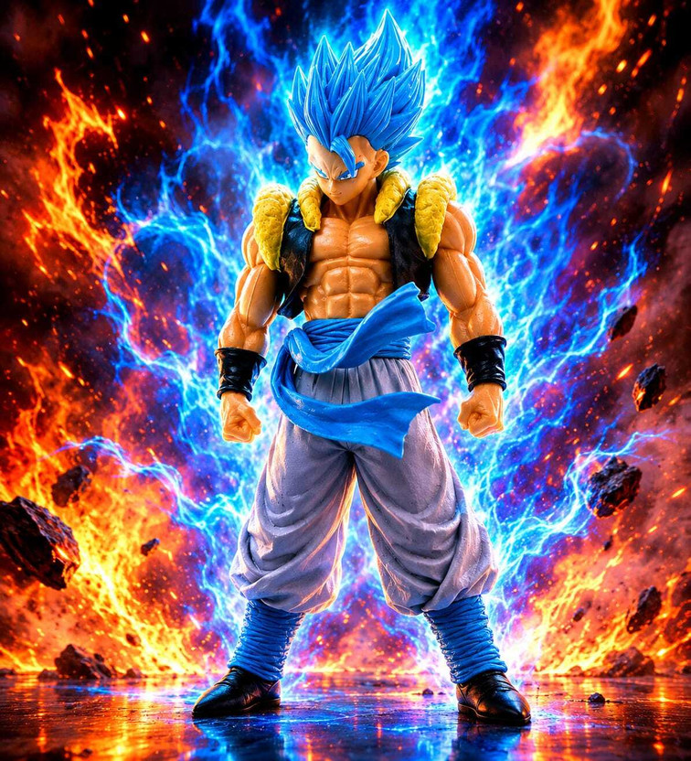 SAJUMA BEAUTY PRODUCTS Trending Super Gogeta Action Figure Toy Collectible Statue(Blue)