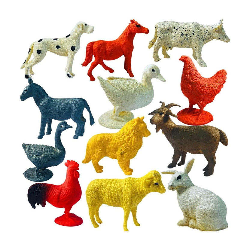 ZESTHOME Realistic Animals Toys Set for Kids 12PCS Educational Toy Big Size Wild Animal(Multicolor)