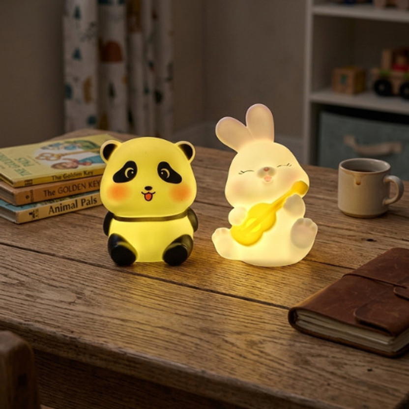 SSS Enterprises Mini panda and guitar night lamp(Black, White)