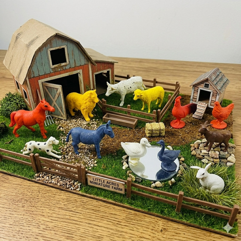 ZESTHOME Realistic Farm Animal Toys for kids 3+ years – Domestic animal set toys(Multicolor)