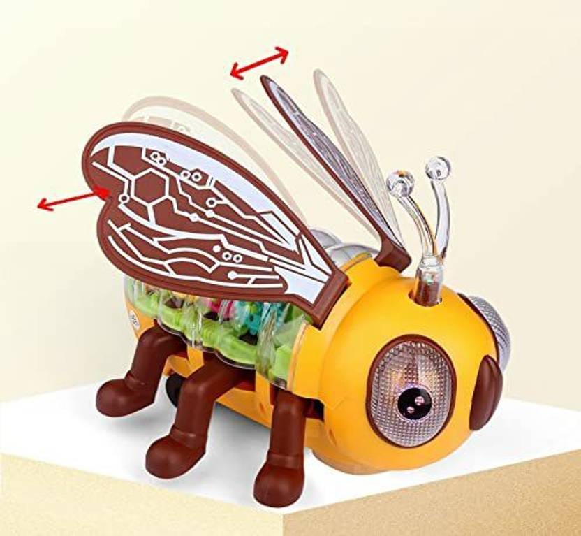 Viradiya's Transparent Gear Bee Toy/ Electric Walking / Sound and Light Gear Toy for Kids