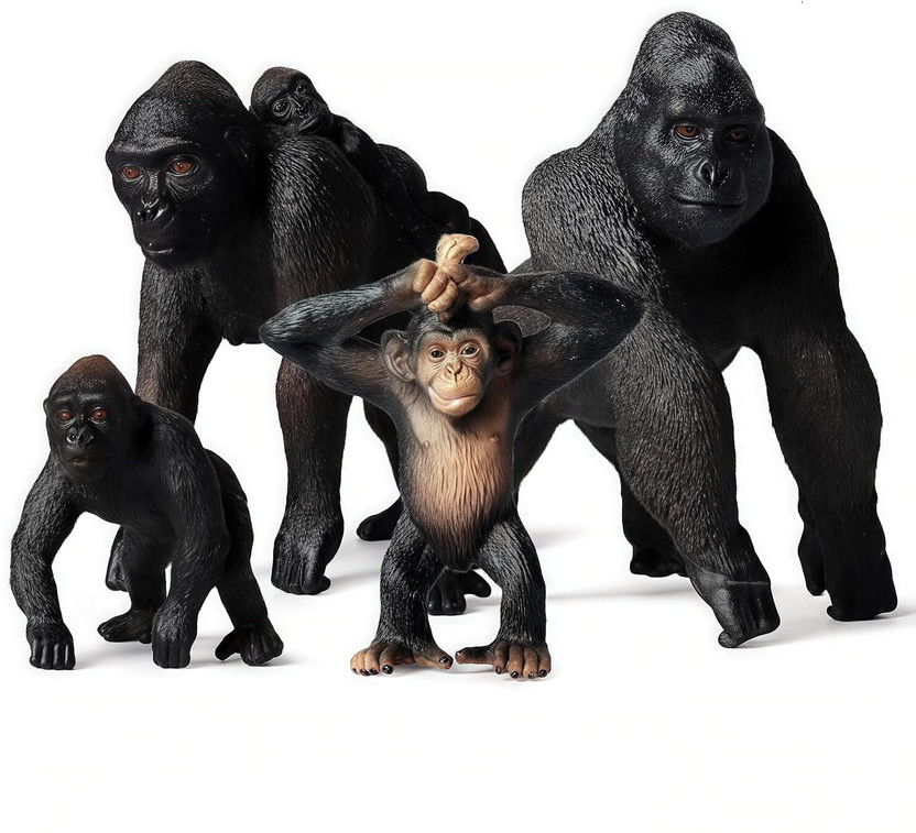 Mallexo Mallexo Gorilla Family Toys Action Figures for Kids 4 PC Attractive Gorillas Model Toy(Black) - Flipkart Deal