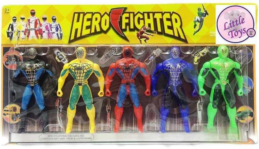 little toys Power Rangers Set of 5 Super Hero Action Figure for Kids, Best Gift(Multicolor)
