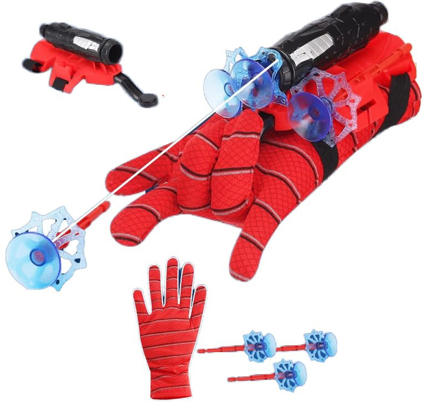 Jaaro Kids Web Shooter Hero Wrist Launcher Set with Sticky Soft Bomb Red(Multicolor)