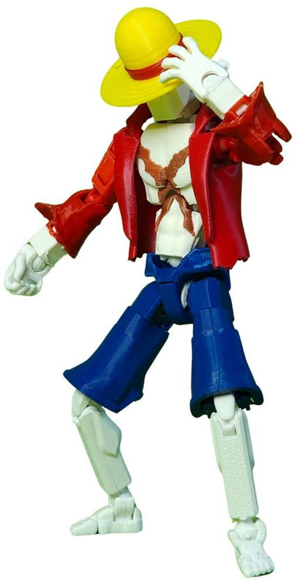 Mighty Miniatures Straw Hat Raider Action Figure – Fully Articulated Anime Pirate Collectible(Yellow, White, Red, Blue)