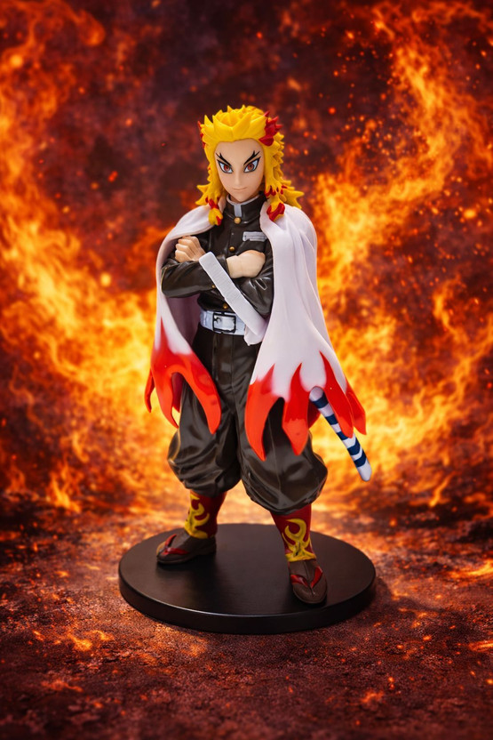 World Gift Mart Anime Style Flame Warrior PVC Action Figure|Premium Collectible Showpiece 17.8Cm(Multicolor)