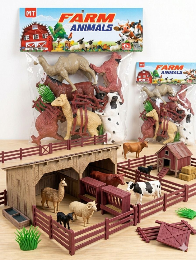 GOOLGETS 06 Farm Animal Set for Kids – Educational Plastic Farm Animals Toy Pack(Multicolor)