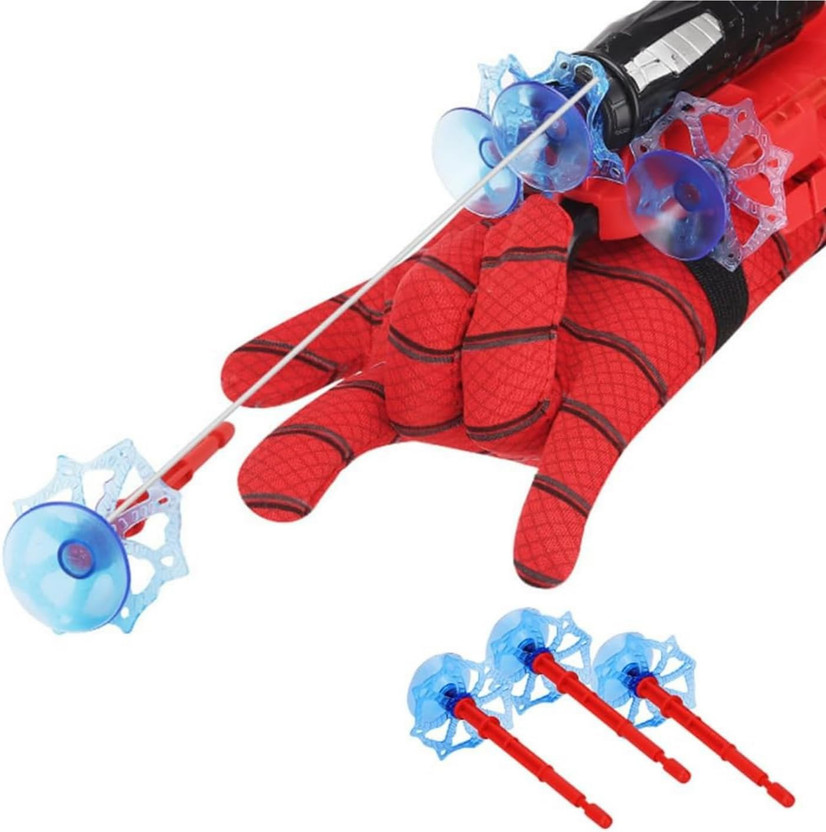 Jaaro Jaaro Kids Spider Web Shooter Wrist Toy with Sticky Soft Bomb Launcher Red(Multicolor) - Flipkart Deal