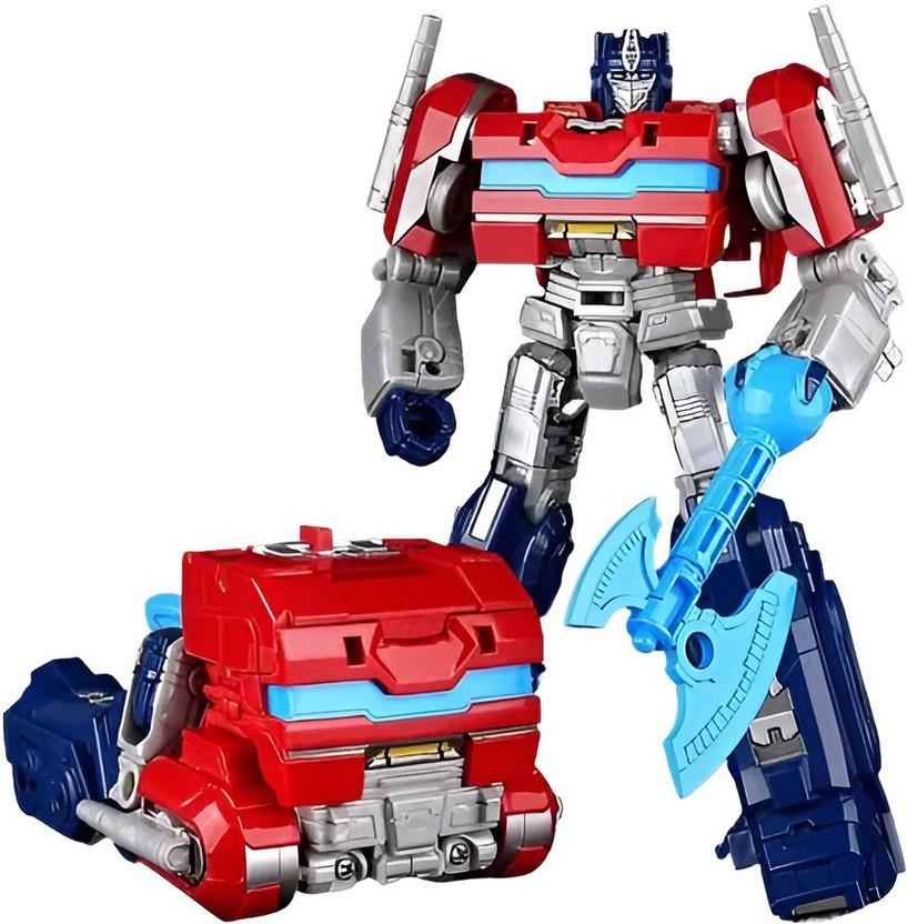Metaformation Prime Changer Transforming Robot Action Figure with Weapon ABS Plastic Toy(Red)