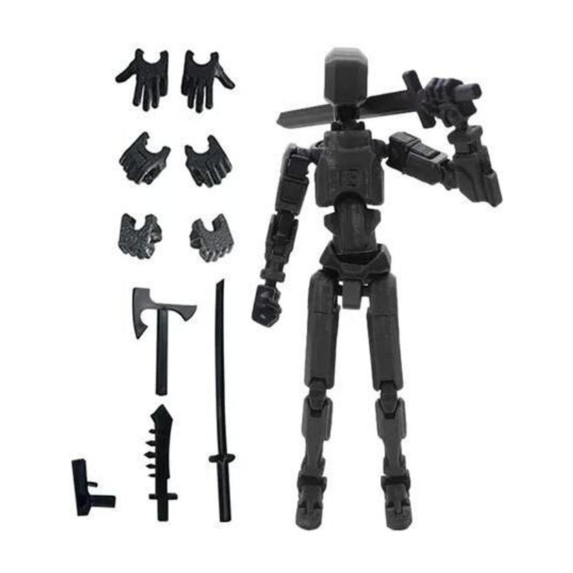 avana products (Assembly Completed) Dummy 13 Robot, Action Figure 3D Printed Toys(Black)