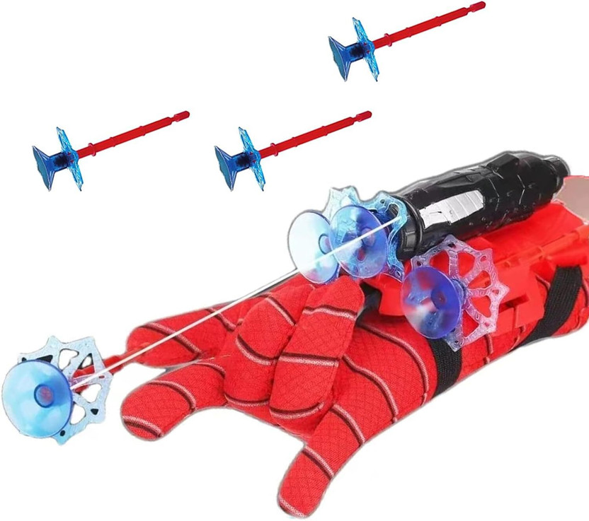 Playvista spiderman Web Shooter Gloves Cross Bow Web Launcher Gadget for kids(Red)