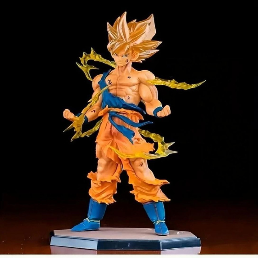 SSAppliances Dragon Ball Z Goku Action Figure with Flame Base |16 cm Anime Action Figures Toy(Multicolor)