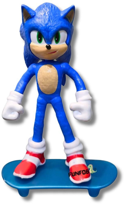 funfob Sonic Action Figure Big Size Height-15cm For Kids & Adults | Blue(Blue)