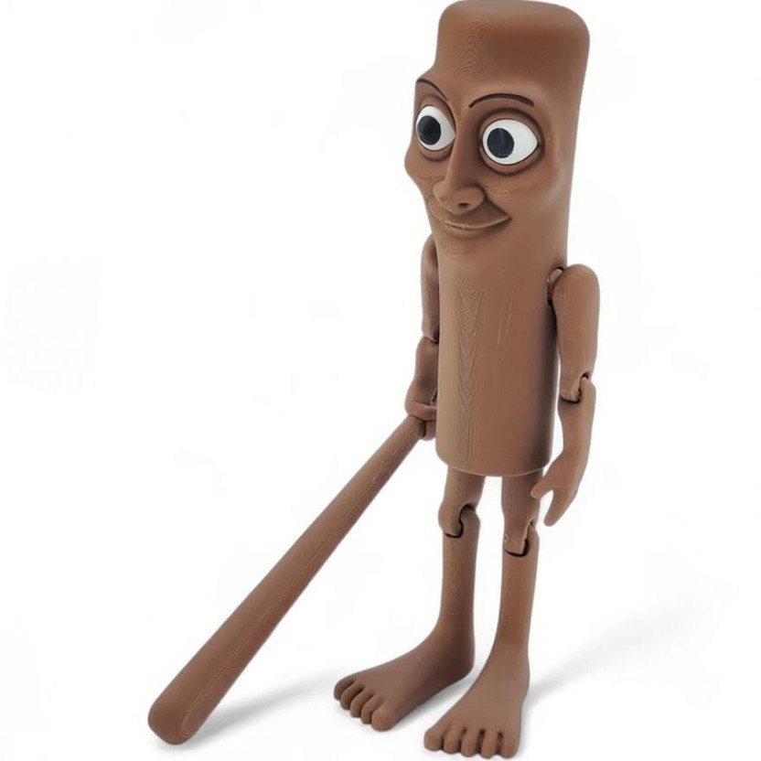 3df Tung Tung Sahur viral meme Collectibles Toys| Articulated Posable figurine(Brown)